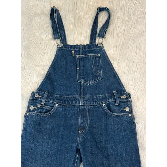 Levi’s Heritage Bib Denim Overalls Straight Leg Jeans Dark Wash Blue - Picture 3 of 13